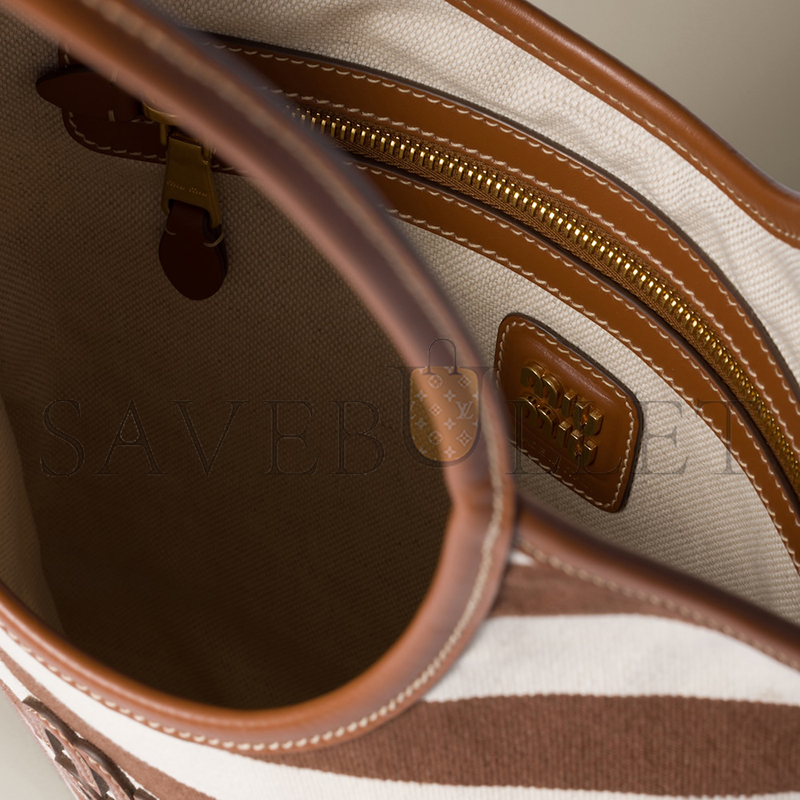 MIU MIU IVY CANVAS AND LEATHER BAG 5BG231 (40*35cm)